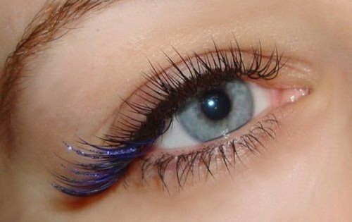 Glitzerwimpern blau